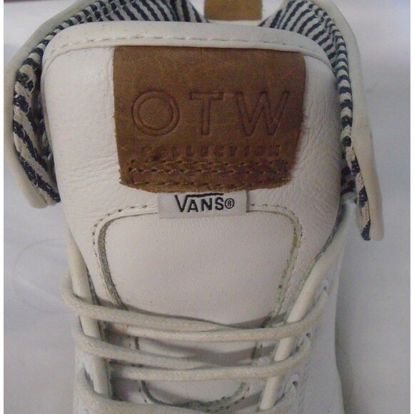 VANS OTW Men\'s 6.5 White Leather Upper Brown trim Blue White Lining Ankle Unisex main image 5